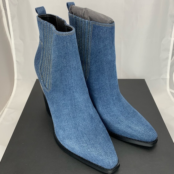 NWT Kendall + Kylie Colt Western Ankle Boot Denim - Picture 2 of 6
